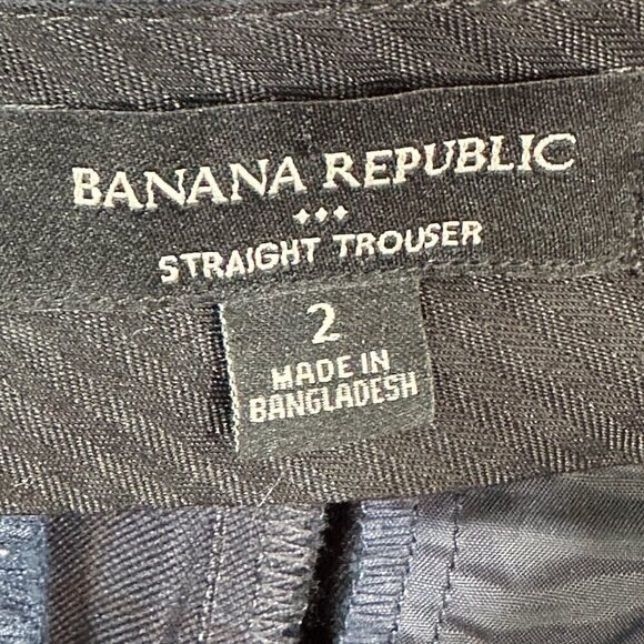 Banana Republic Pants Womens 2 Straight Trouser Blue Plaid Wool Blend Pockets - Picture 7 of 8